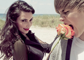Kim Kardashian, Justin Bieber, Elle, magazine, spread, pictures, picture, photos, photo, pics, pic, images, image, hot, sexy, latest, new, 2010
