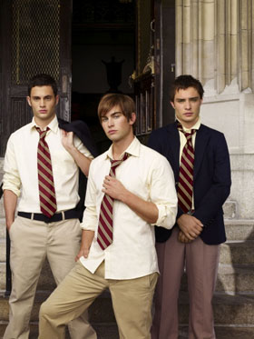 Penn Badgley as Dan, Chace Crawford as Nate, Ed Westwick as Chuck Photo Credit: The CW/Andrew Eccles ©2007 The CW Network, LLC. All rights reserved. 